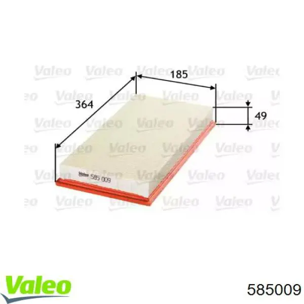 Do koszyka 585009 VALEO Filtr powietrza
