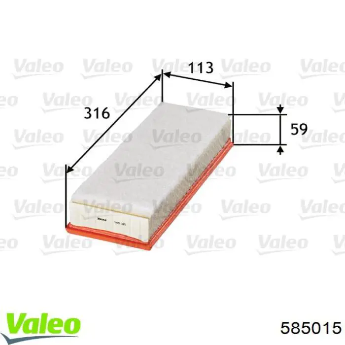 Do koszyka 585015 VALEO Filtr powietrza