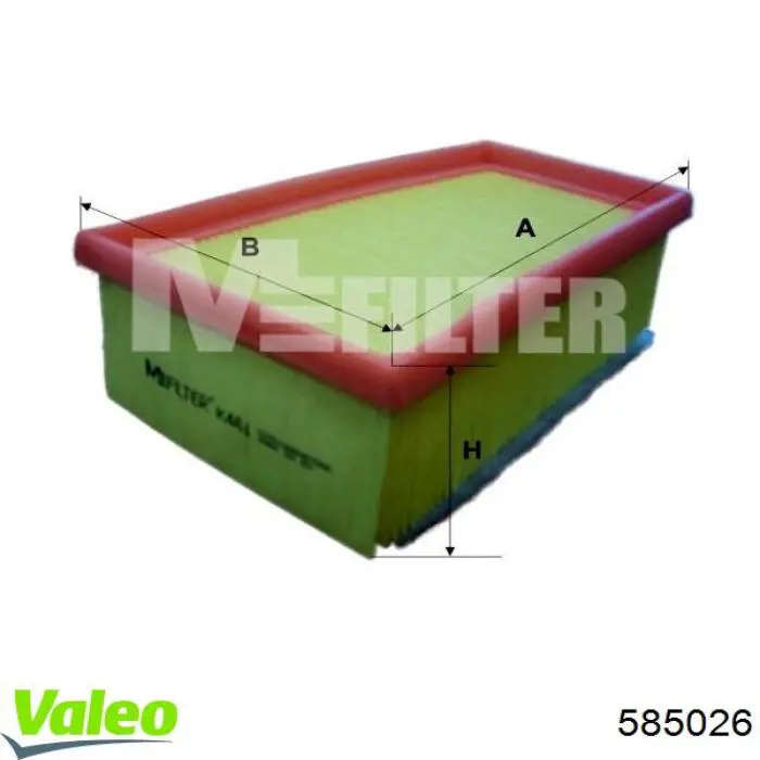 Do koszyka 585026 VALEO Filtr powietrza