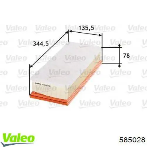 Filtr powietrza VALEO 585028 cena, od 12,69 USD