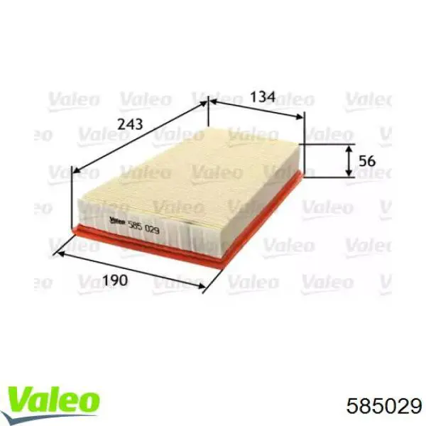 Do koszyka 585029 VALEO Filtr powietrza