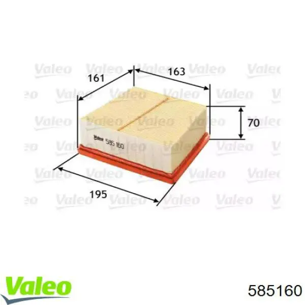 Do koszyka 585160 VALEO Filtr powietrza