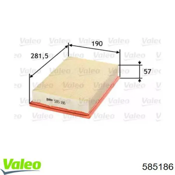 Do koszyka 585186 VALEO Filtr powietrza