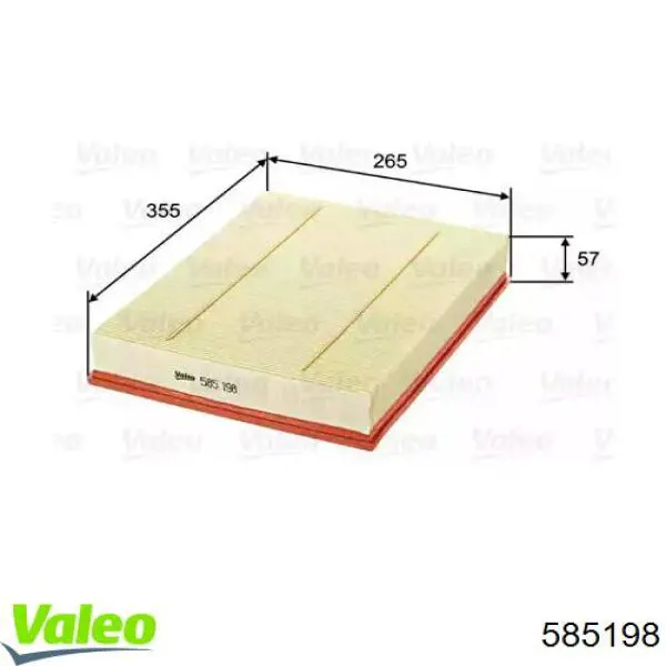 Do koszyka 585198 VALEO Filtr powietrza
