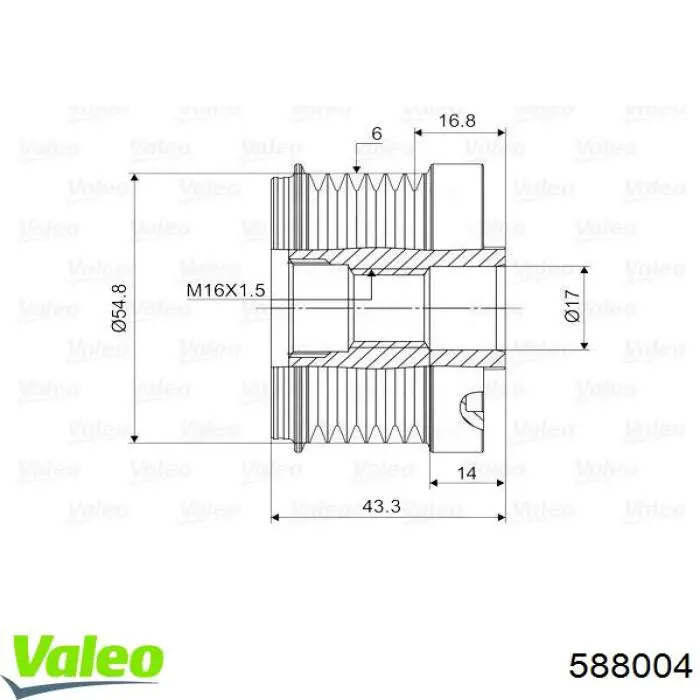 Do koszyka 588004 VALEO Koło pasowe alternatora