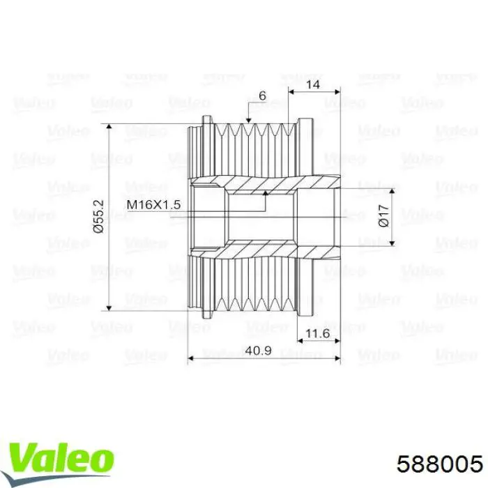 Do koszyka 588005 VALEO Koło pasowe alternatora