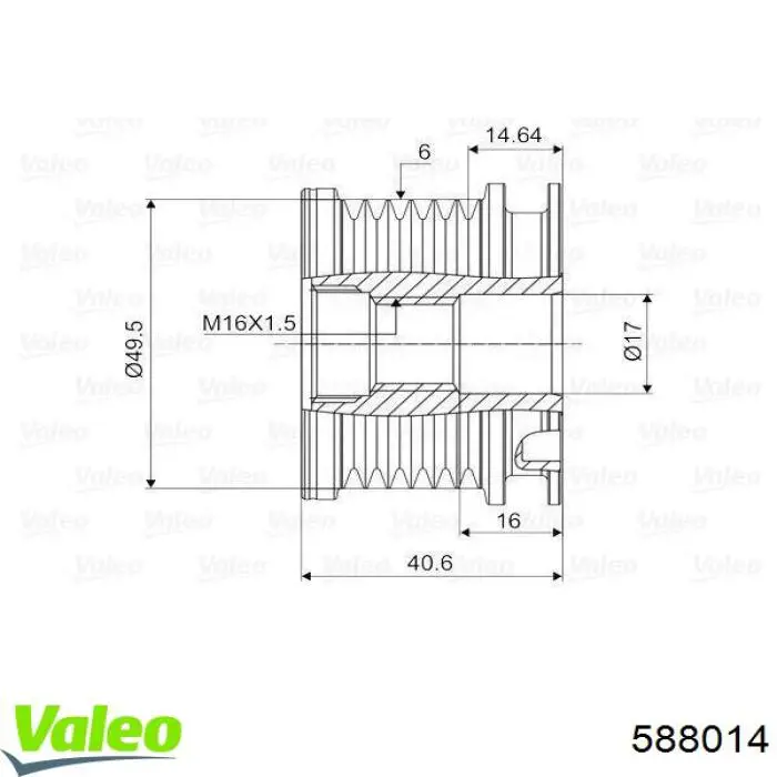 Do koszyka 588014 VALEO Koło pasowe alternatora