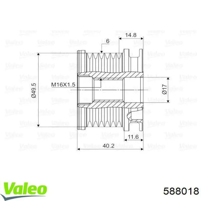 Do koszyka 588018 VALEO Koło pasowe alternatora