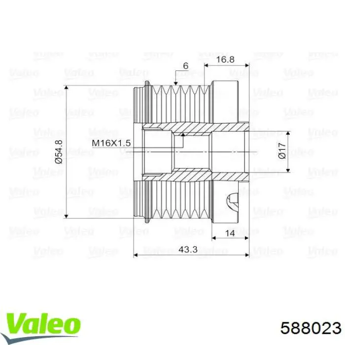 Do koszyka 588023 VALEO Koło pasowe alternatora