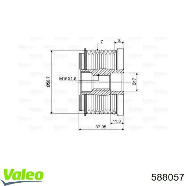 Do koszyka 588057 VALEO Koło pasowe alternatora