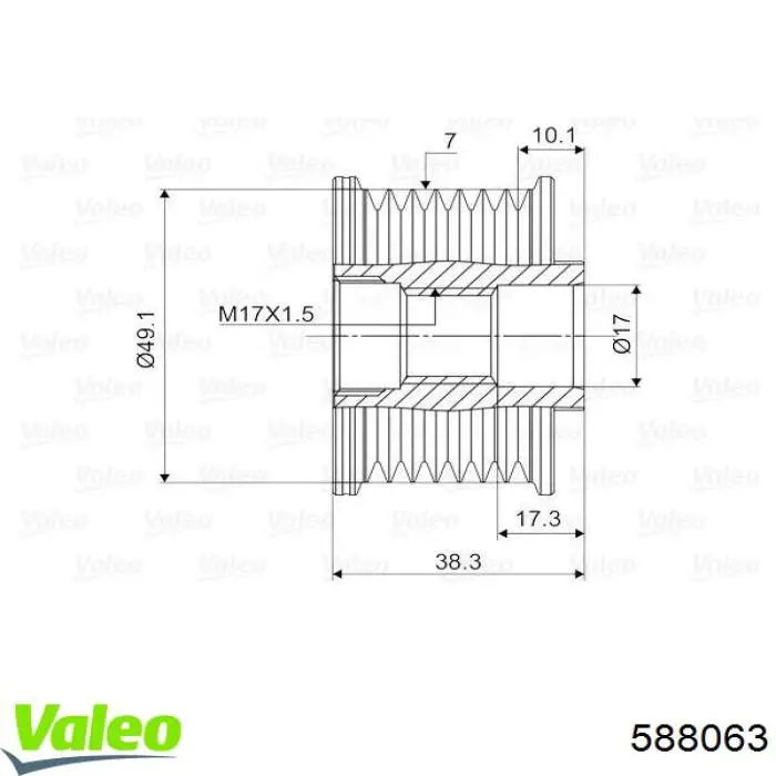 Do koszyka 588063 VALEO Koło pasowe alternatora