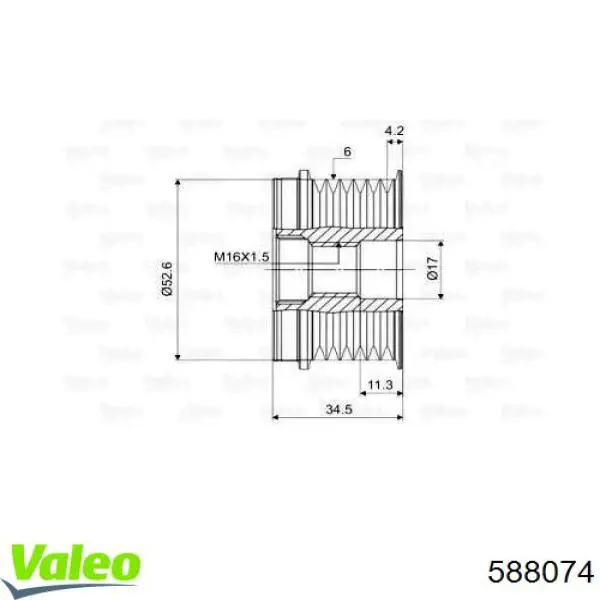 Do koszyka 588074 VALEO Koło pasowe alternatora