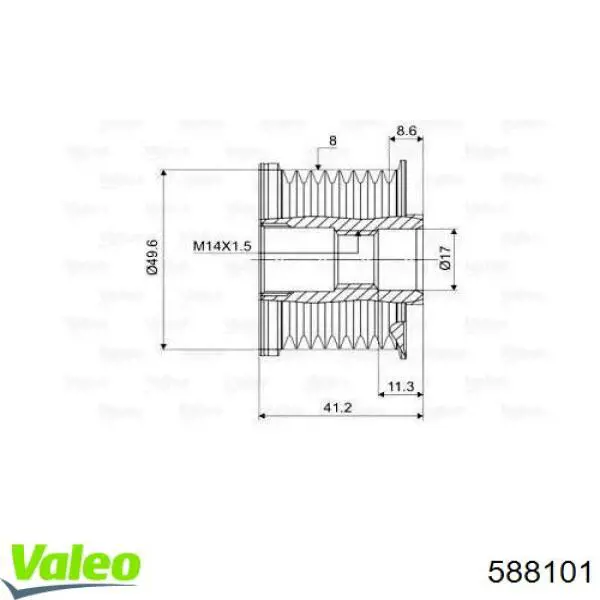 Do koszyka 588101 VALEO Koło pasowe alternatora