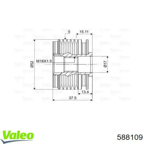 Do koszyka 588109 VALEO Koło pasowe alternatora