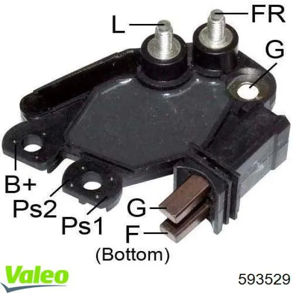 Do koszyka 593529 VALEO Regulator alternatora (przekaźnik ładowania)