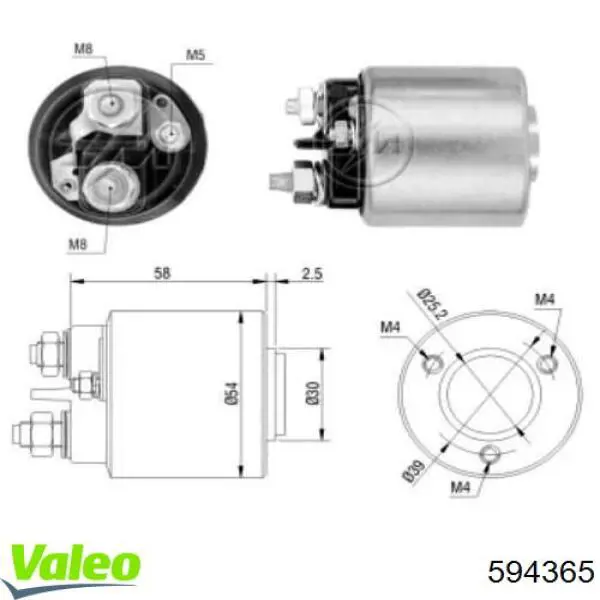 Elektromagnes rozrusznika 594365 VALEO