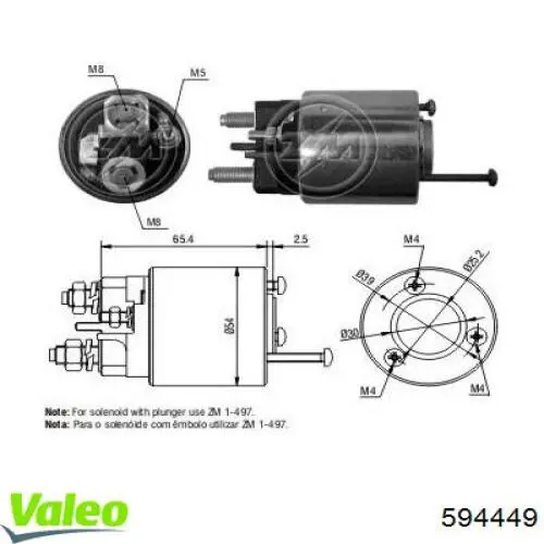 Do koszyka 594449 VALEO Elektromagnes rozrusznika