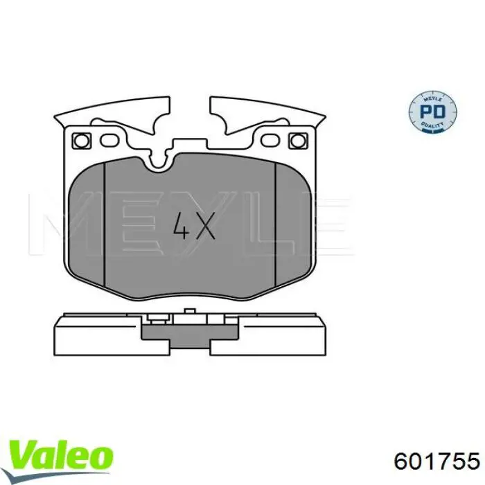 Klocki hamulcowe przednie tarczowe VALEO 601755