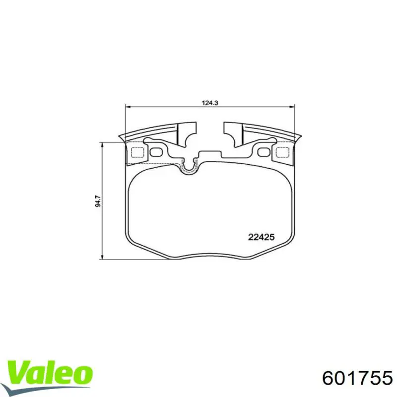 Klocki hamulcowe przednie tarczowe 601755 VALEO