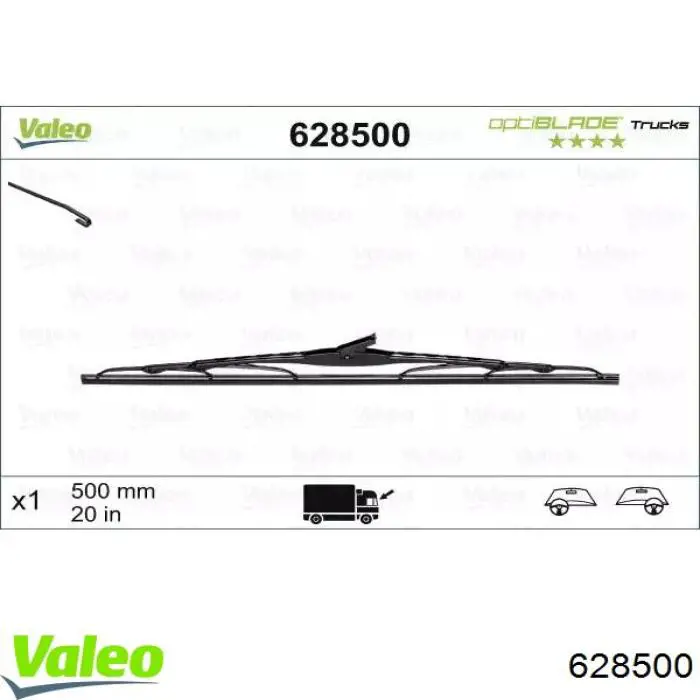 628500 VALEO pióro wycieraczki szyby przedniej pasażera