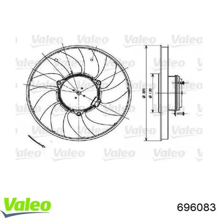 Wentylator (wirnik) chłodnicy VALEO 696083 cena, od 151,05 USD
