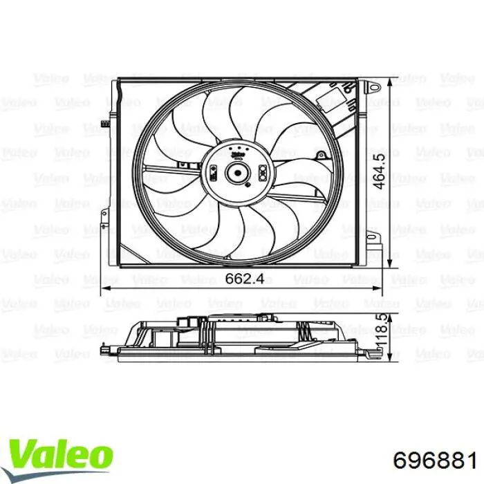 696881 VALEO Wentylator elektryczny układu chłodzenia kompletny (silnik+wirnik)