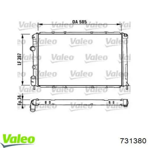 Do koszyka 731380 VALEO Chłodnica silnika