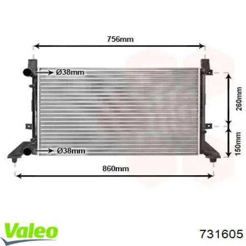 Do koszyka 731605 VALEO Chłodnica silnika