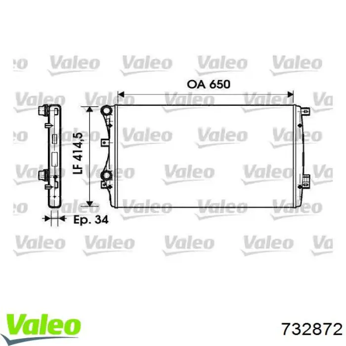Chłodnica silnika VALEO 732872 cena, od 76,24 USD