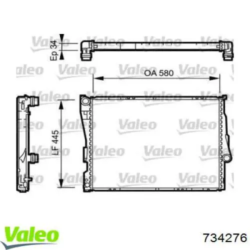 Chłodnica silnika VALEO 734276 cena, od 121,96 USD