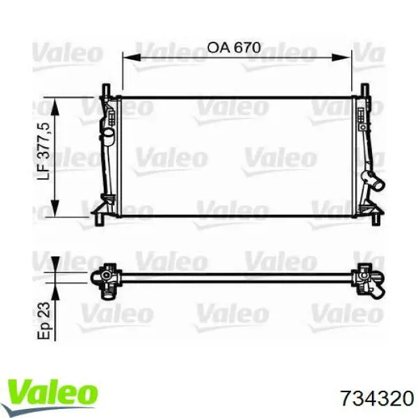 Chłodnica silnika VALEO 734320 cena, od 75,56 USD