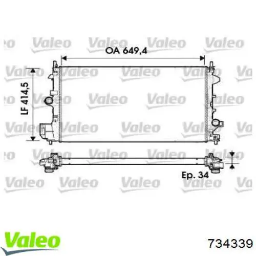 Chłodnica silnika VALEO 734339 cena, od 98,75 USD