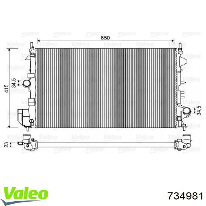 Do koszyka 734981 VALEO Chłodnica silnika