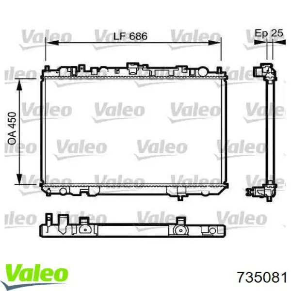 Chłodnica silnika VALEO 735081 cena, od 110,46 USD