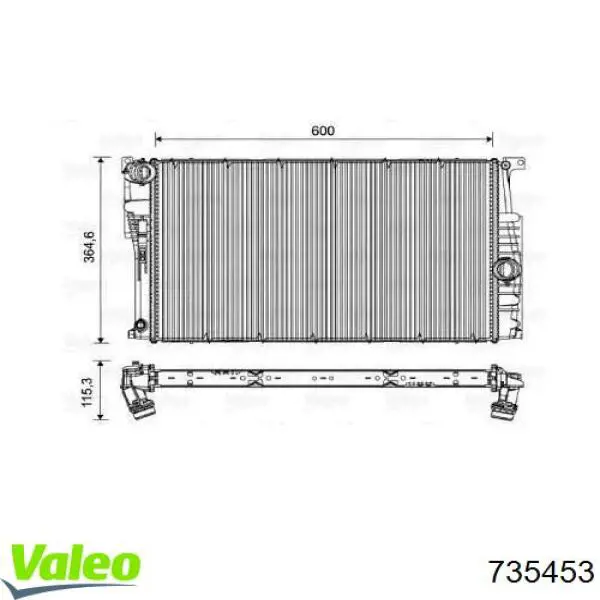 Chłodnica silnika VALEO 735453 cena, od 175,61 USD