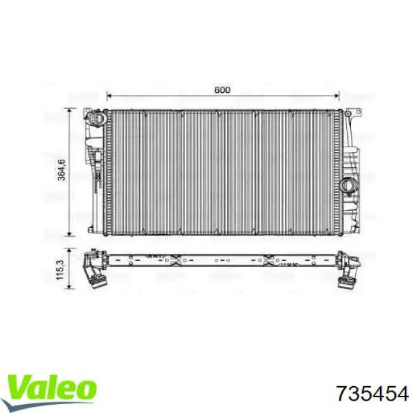 Do koszyka 735454 VALEO Chłodnica silnika