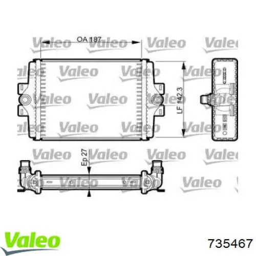 Do koszyka 735467 VALEO Chłodnica silnika dodatkowa