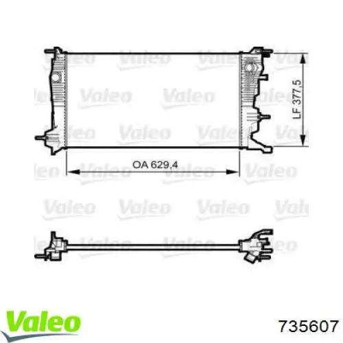 Do koszyka 735607 VALEO Chłodnica silnika