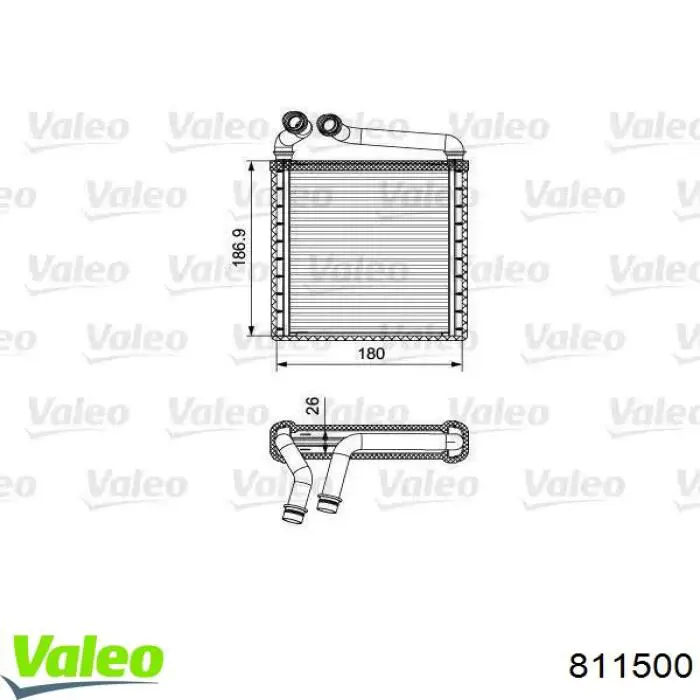 811500 VALEO Chłodnica nagrzewnicy (ogrzewacza)