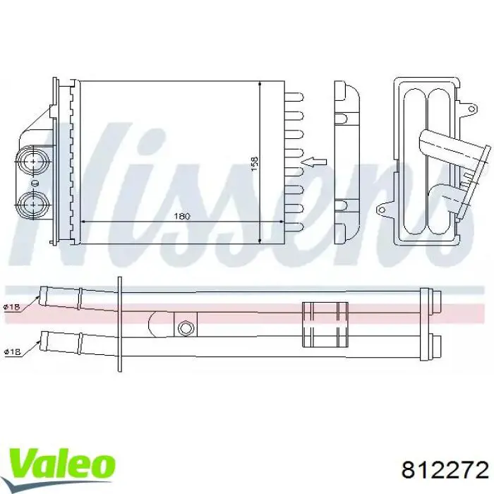 Do koszyka 812272 VALEO Chłodnica nagrzewnicy (ogrzewacza)