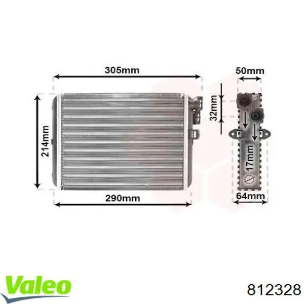 Chłodnica nagrzewnicy (ogrzewacza) 812328 VALEO