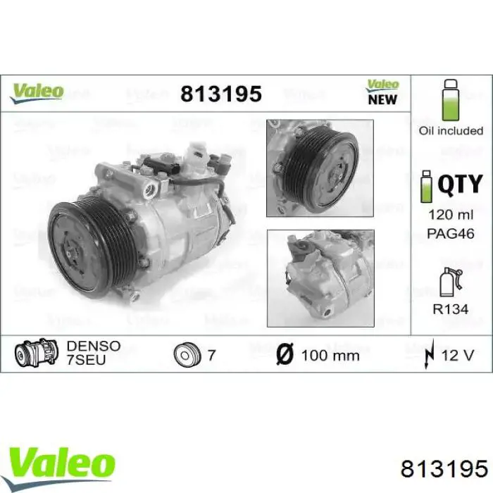 Sprężarka klimatyzacji VALEO 813195 cena, od 398,13 USD