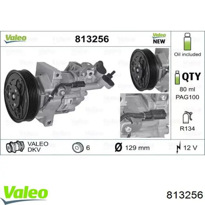 Sprężarka klimatyzacji VALEO 813256 cena, od 304,19 USD