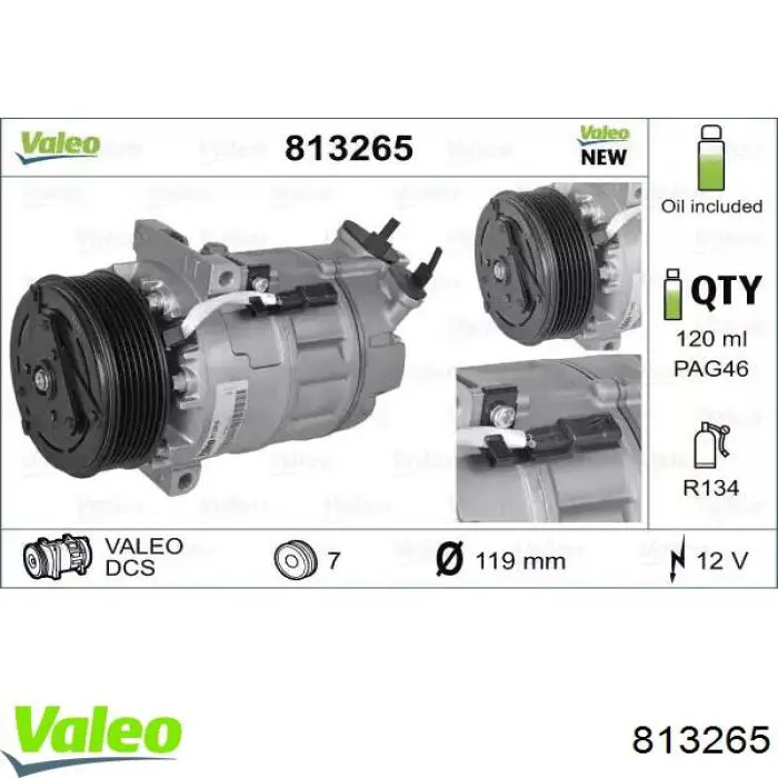 Do koszyka 813265 VALEO Sprężarka klimatyzacji