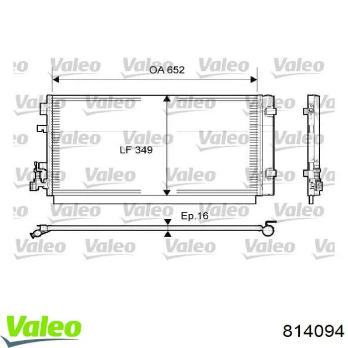 Chłodnica klimatyzacji VALEO 814094 cena, od 81,84 USD