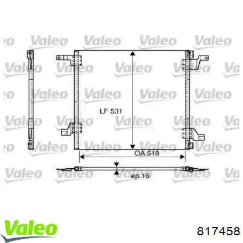 Chłodnica klimatyzacji VALEO 817458 cena, od 92,38 USD