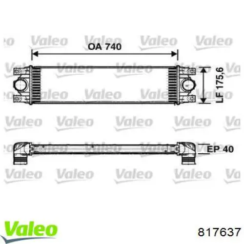 Chłodnica intercoolera VALEO 817637 cena, od 111,29 USD