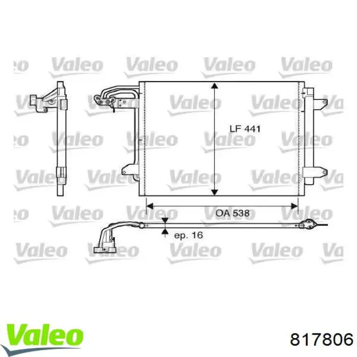 Chłodnica klimatyzacji VALEO 817806 cena, od 105,53 USD
