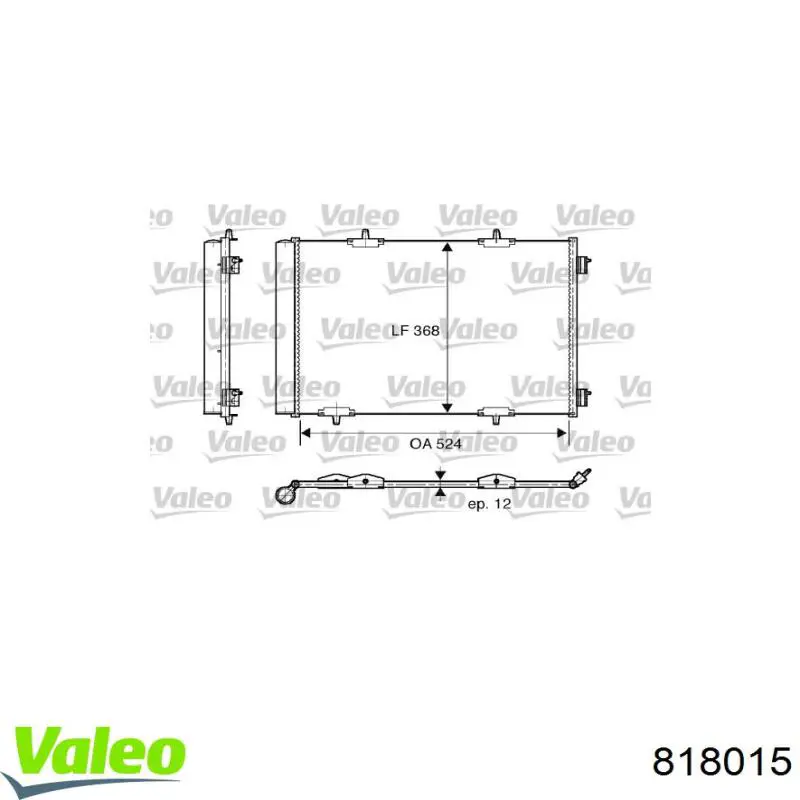 Chłodnica klimatyzacji VALEO 818015 cena, od 95,42 USD