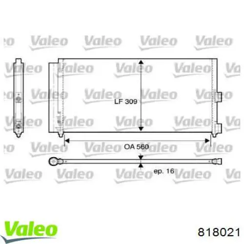 Chłodnica klimatyzacji VALEO 818021 cena, od 93,82 USD